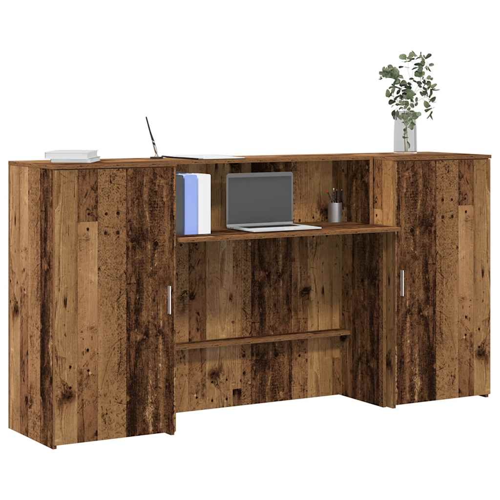 Receptiebalie 200x50x103,5 cm bewerkt hout oud houtkleurig is nu te koop bij PeponiXL, paradijselijk wonen!