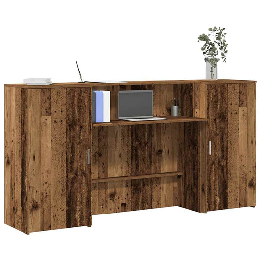 Receptiebalie 200x50x103,5 cm bewerkt hout oud houtkleurig is nu te koop bij PeponiXL, paradijselijk wonen!