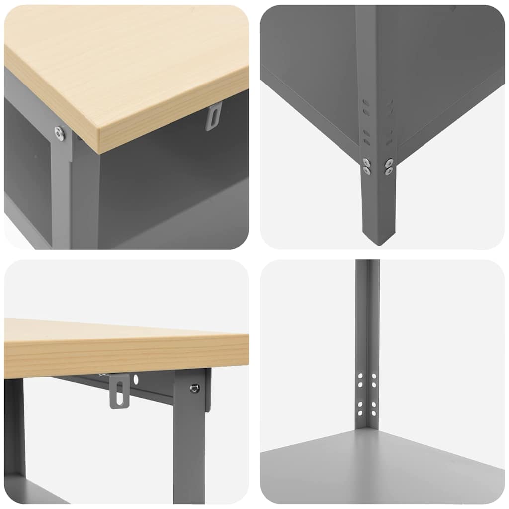 Werktafel met plank Grijs 100 x 55 x 85 cm Gepoedercoat staal is nu te koop bij PeponiXL, paradijselijk wonen!