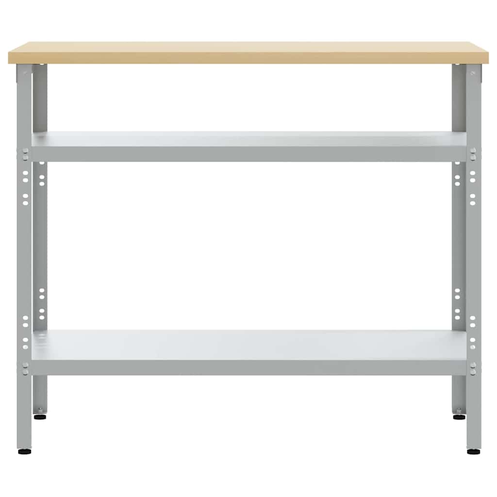 Werktafel met plank Grijs 100 x 55 x 85 cm Gepoedercoat staal is nu te koop bij PeponiXL, paradijselijk wonen!