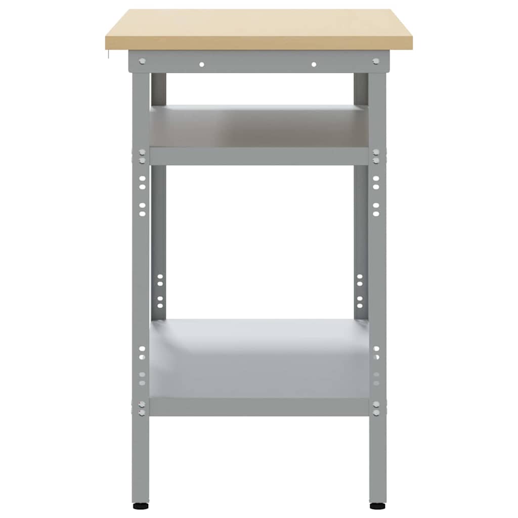Werktafel met plank Grijs 100 x 55 x 85 cm Gepoedercoat staal is nu te koop bij PeponiXL, paradijselijk wonen!