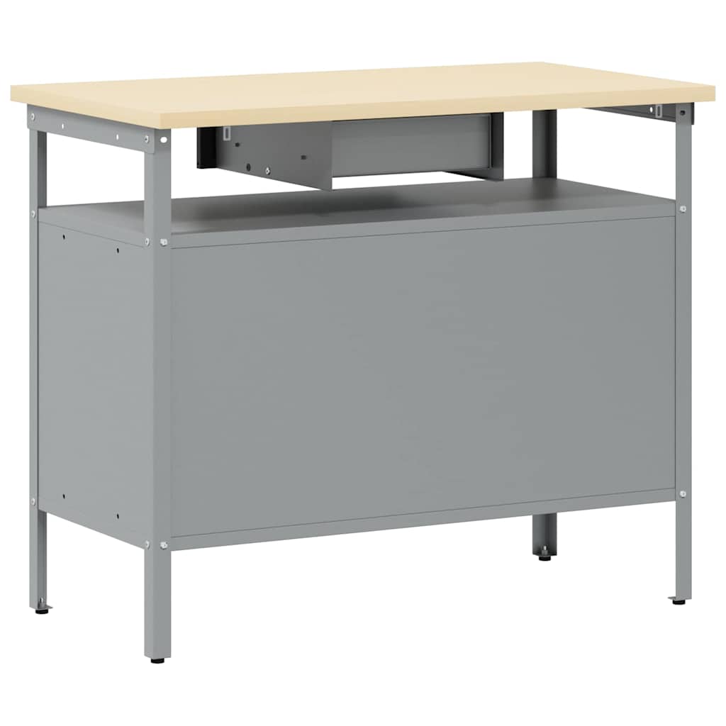Werkbank met lade met plank Zwart en Grijs 100 x 55 x 85 cm is nu te koop bij PeponiXL, paradijselijk wonen!