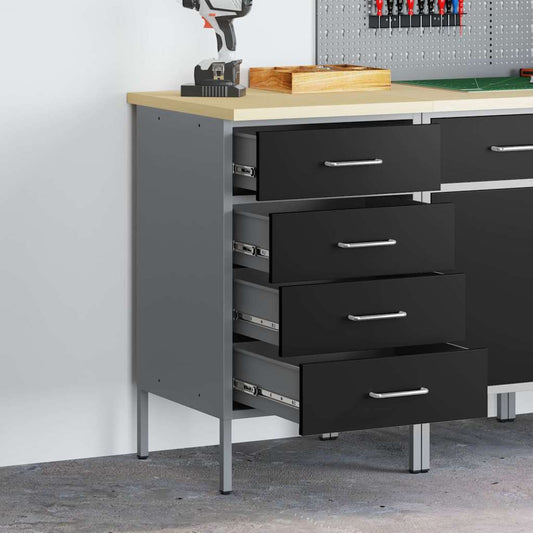 Werkbank met lade met opslag Zwart en Grijs 50 x 55 x 85 cm is nu te koop bij PeponiXL, paradijselijk wonen!