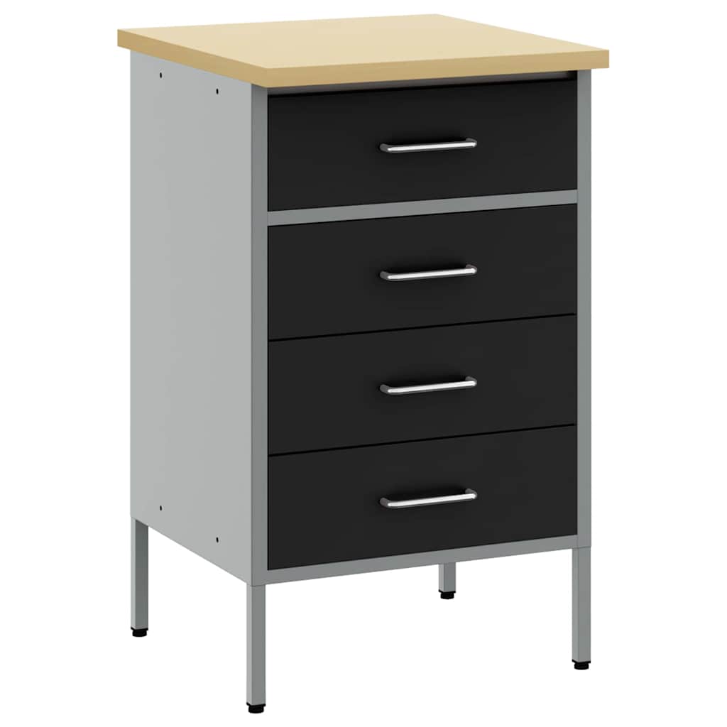 Werkbank met lade met opslag Zwart en Grijs 50 x 55 x 85 cm is nu te koop bij PeponiXL, paradijselijk wonen!