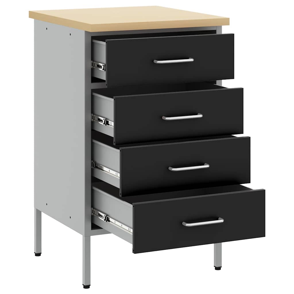 Werkbank met lade met opslag Zwart en Grijs 50 x 55 x 85 cm is nu te koop bij PeponiXL, paradijselijk wonen!