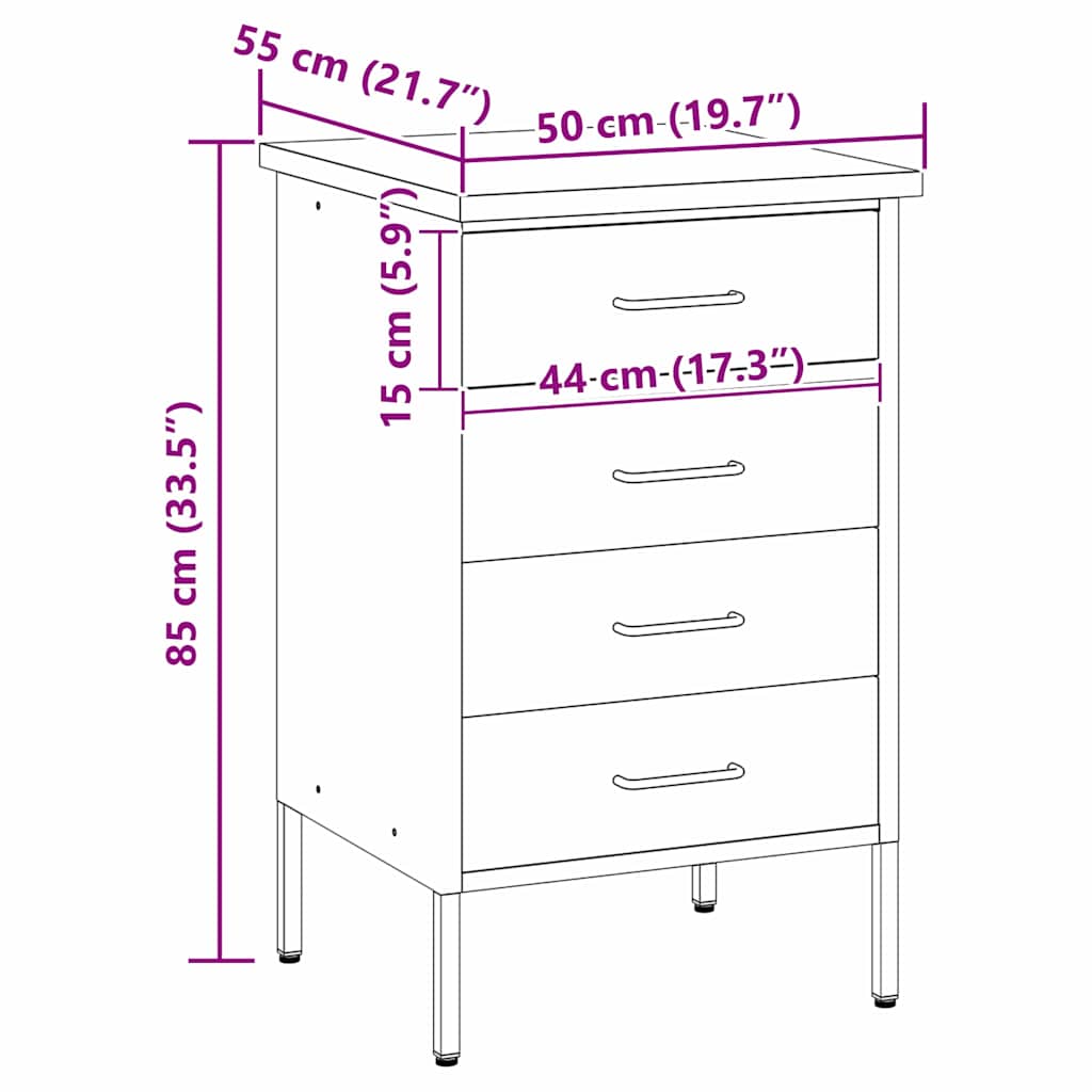 Werkbank met lade met opslag Zwart en Grijs 50 x 55 x 85 cm is nu te koop bij PeponiXL, paradijselijk wonen!