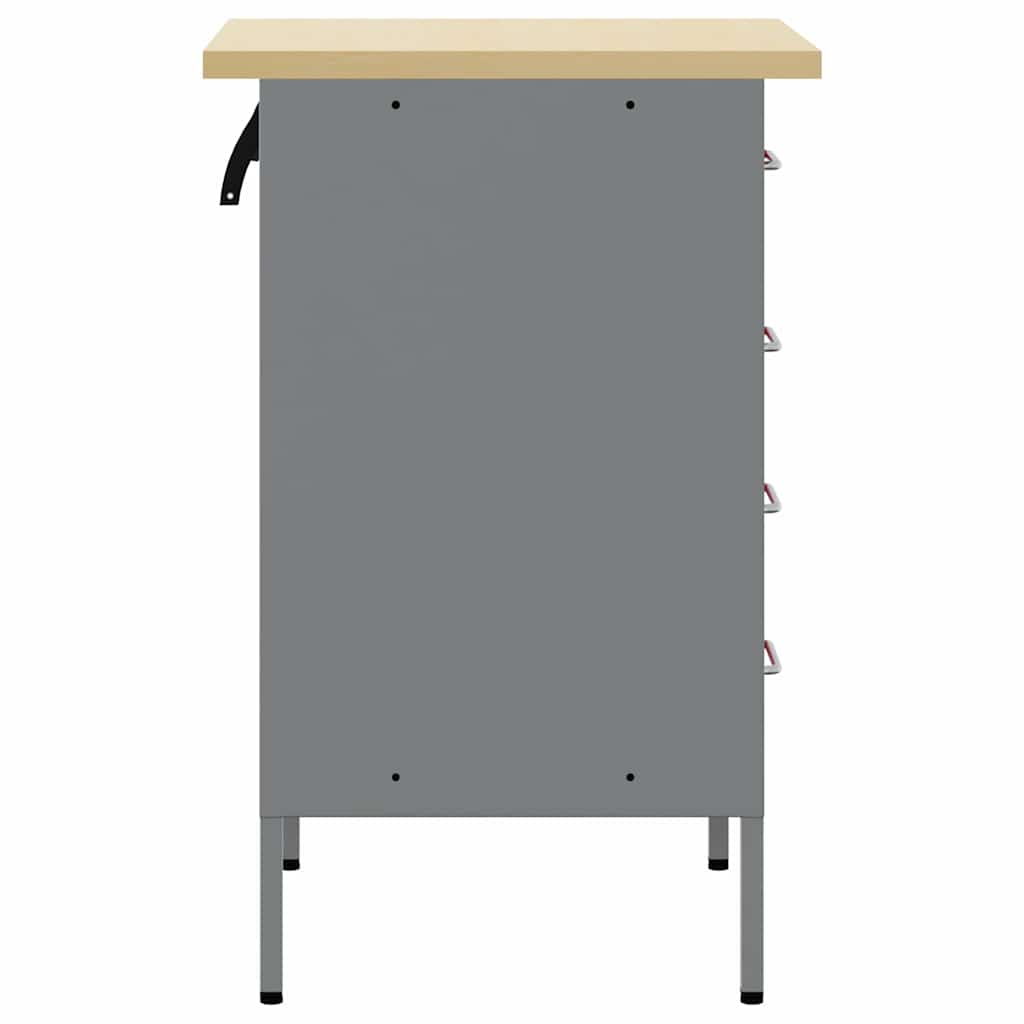 Werkbank Rood en Grijs 50 x 55 x 85 cm Engineered hout en staal is nu te koop bij PeponiXL, paradijselijk wonen!
