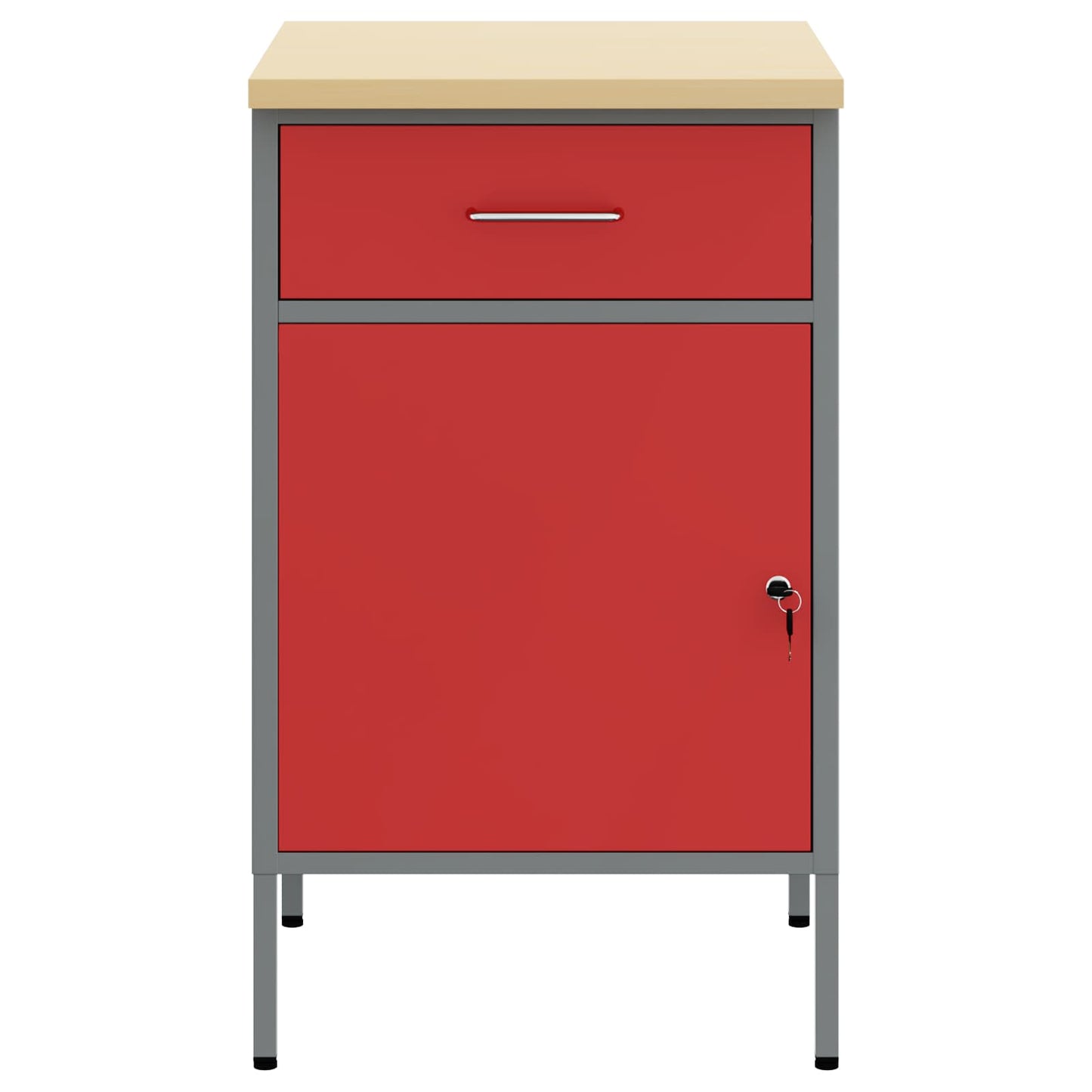 Werkbank Rood en Grijs 50 x 55 x 85 cm Engineered hout en staal is nu te koop bij PeponiXL, paradijselijk wonen!