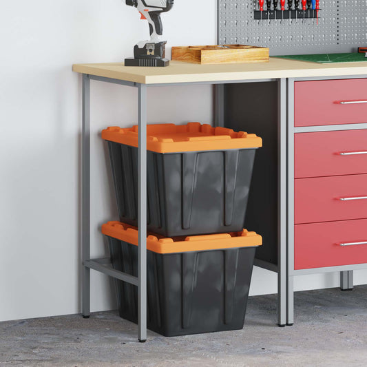 Hoektafel Grijs 55 x 55 x 85 cm Staal en Geg engineered Hout is nu te koop bij PeponiXL, paradijselijk wonen!