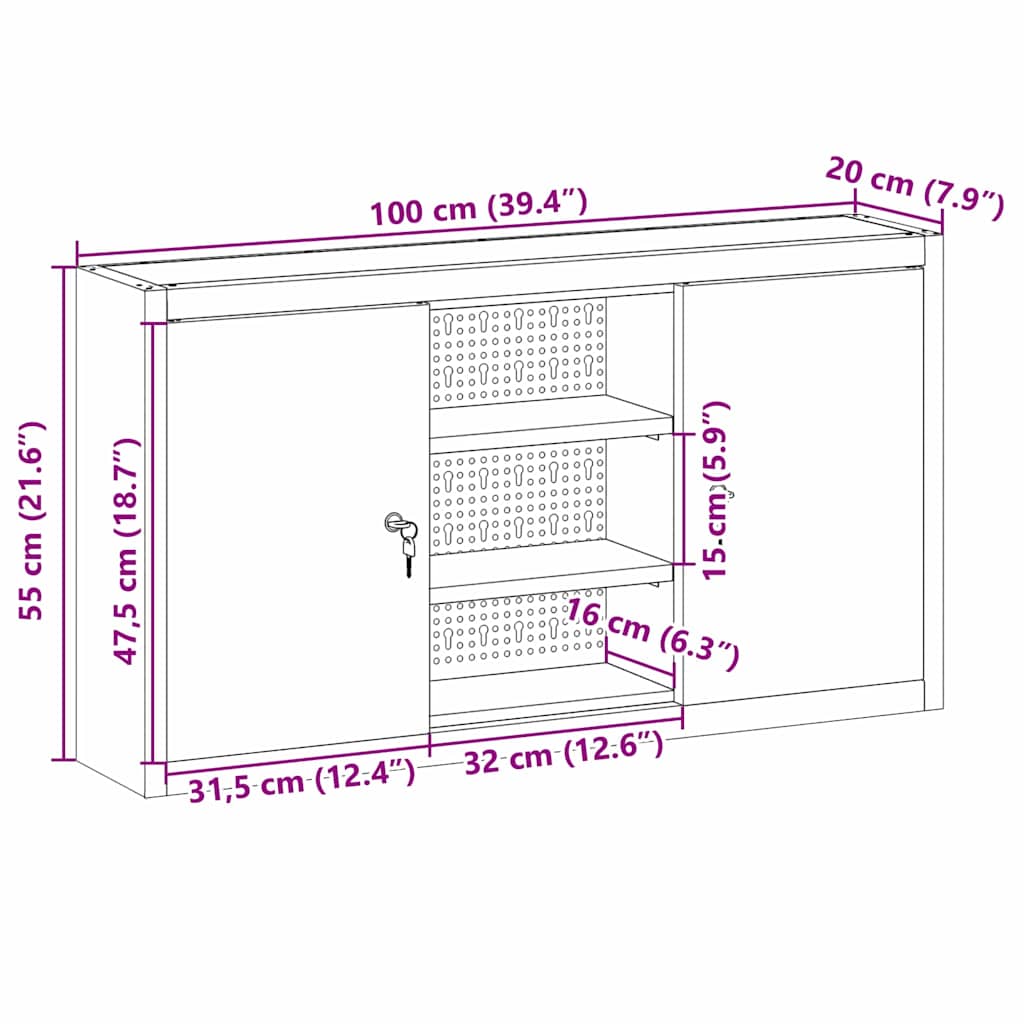 Gereedschapskast met plank Rood en Grijs 50 x 20 x 55 cm is nu te koop bij PeponiXL, paradijselijk wonen!