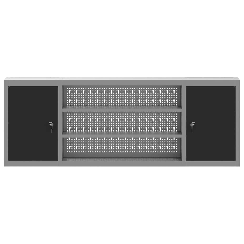 Gereedschapskast met plank Zwart en Grijs 50 x 20 x 55 cm is nu te koop bij PeponiXL, paradijselijk wonen!