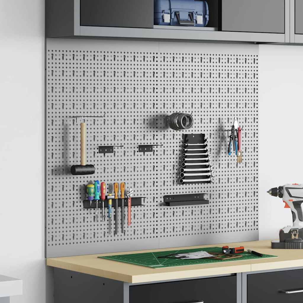Gereedschap Wandpaneel 2 pcs Grijs 100 x 1 x 80 cm is nu te koop bij PeponiXL, paradijselijk wonen!