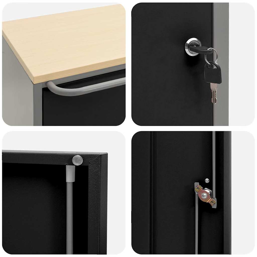 Werkbank met plank met wiel Zwart en Grijs 75 x 45 x 85 cm is nu te koop bij PeponiXL, paradijselijk wonen!