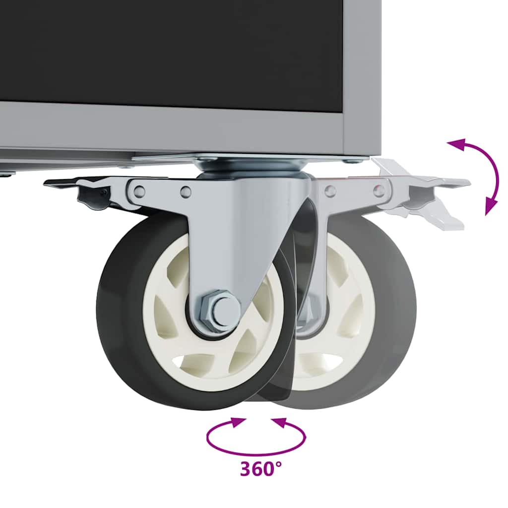 Werkbank met plank met wiel Zwart en Grijs 75 x 45 x 85 cm is nu te koop bij PeponiXL, paradijselijk wonen!