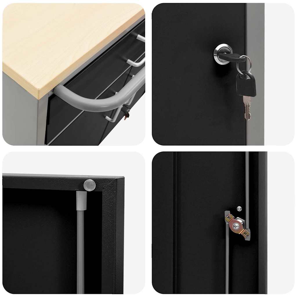 Werkbank met lade met wiel Zwart en Grijs 75 x 45 x 85 cm is nu te koop bij PeponiXL, paradijselijk wonen!