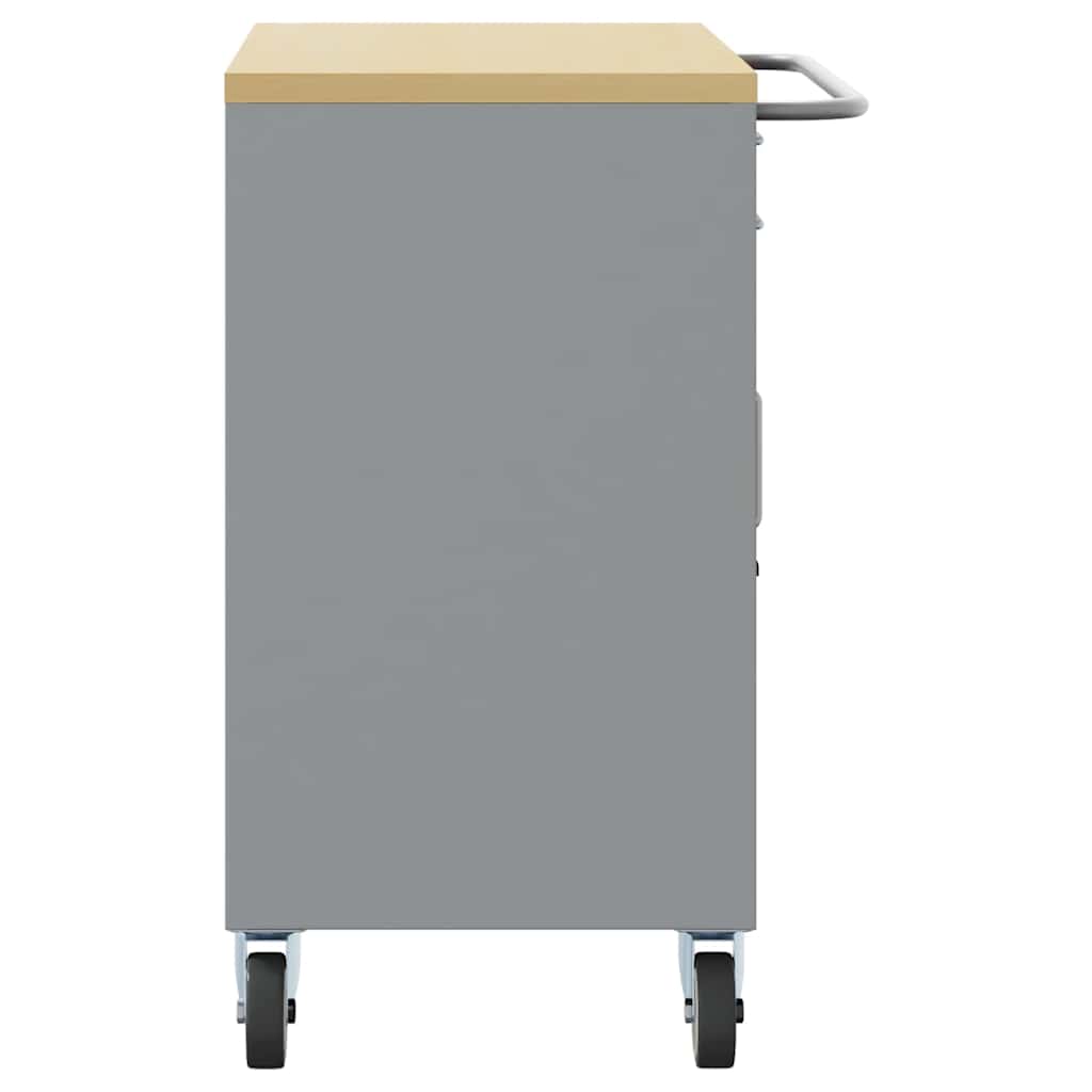 Werkbank met lade met wiel Zwart en Grijs 75 x 45 x 85 cm is nu te koop bij PeponiXL, paradijselijk wonen!