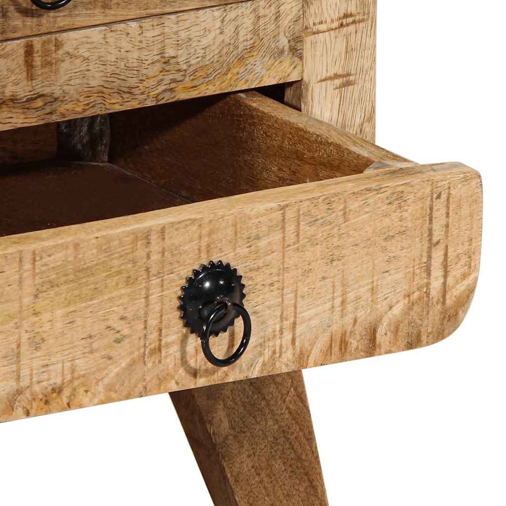 Nachtkastje 2 st 37x32x50 cm massief hout ruw mangohout is nu te koop bij PeponiXL, paradijselijk wonen!