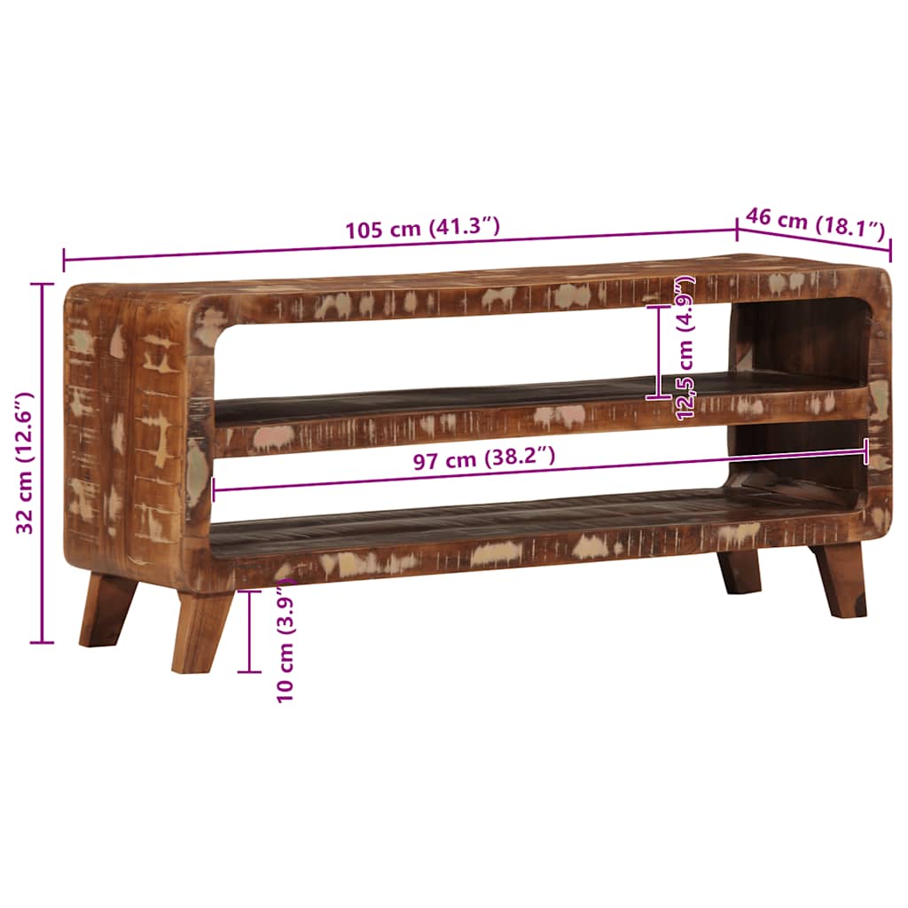 Tv-meubel 105x46x32 cm massief gerecycled hout is nu te koop bij PeponiXL, paradijselijk wonen!