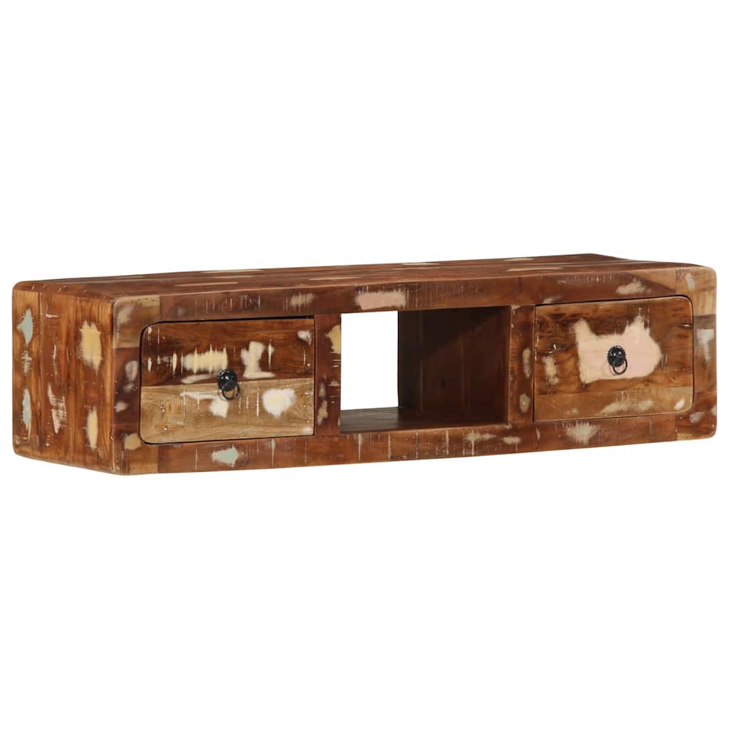 Tv-meubel wandmontage 100x32x25 cm massief gerecycled hout is nu te koop bij PeponiXL, paradijselijk wonen!
