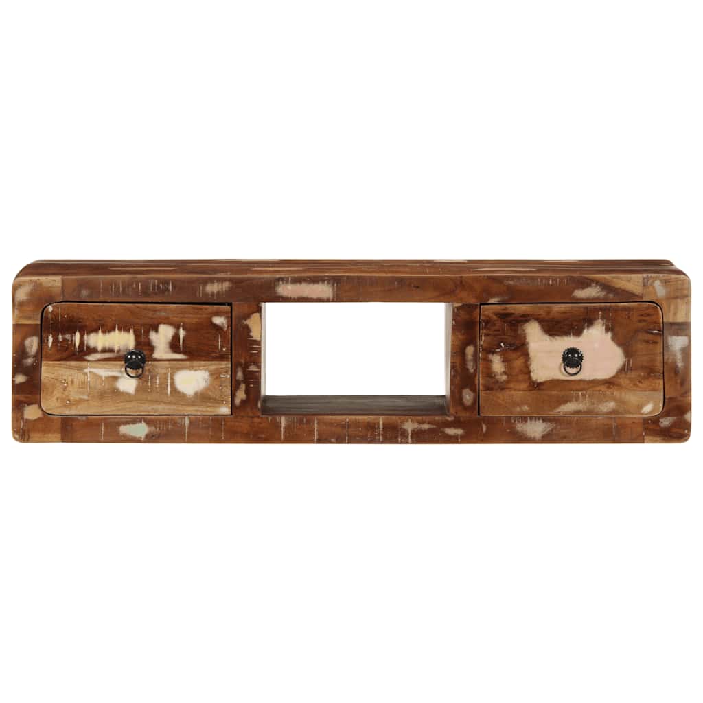 Tv-meubel wandmontage 100x32x25 cm massief gerecycled hout is nu te koop bij PeponiXL, paradijselijk wonen!