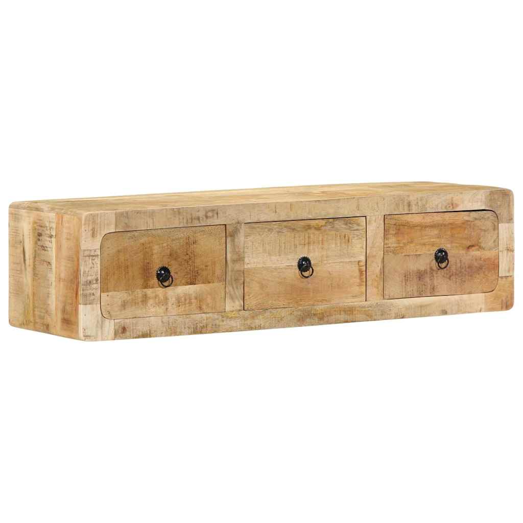 Tv-wandmeubel 100x32x25 cm massief hout ruw mangohout is nu te koop bij PeponiXL, paradijselijk wonen!