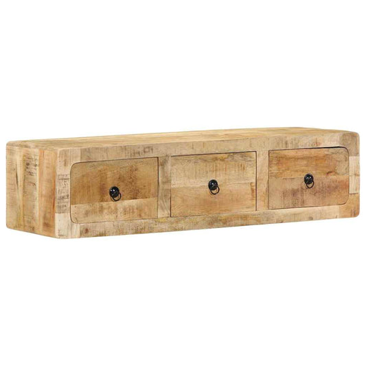 Tv-wandmeubel 100x32x25 cm massief hout ruw mangohout is nu te koop bij PeponiXL, paradijselijk wonen!