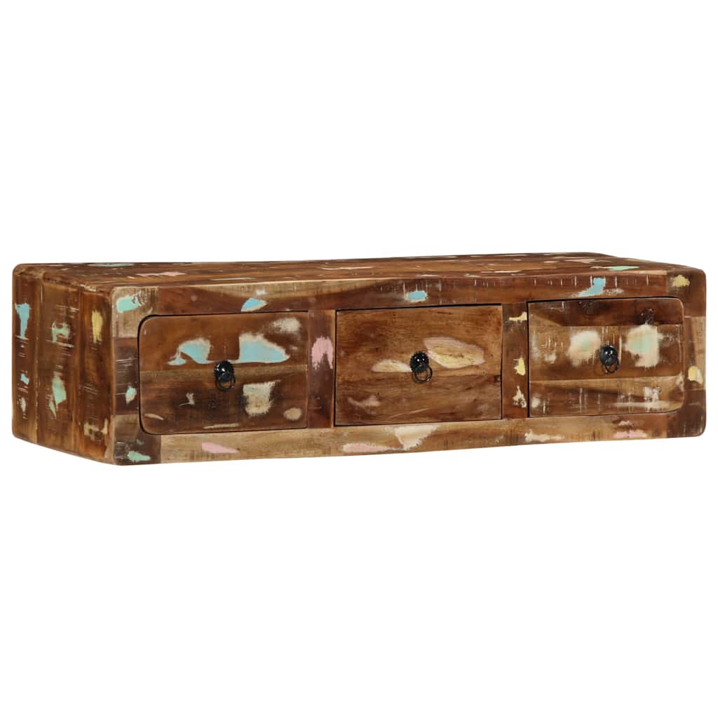 Tv-meubel wandmontage 100x32x25 cm massief gerecycled hout is nu te koop bij PeponiXL, paradijselijk wonen!