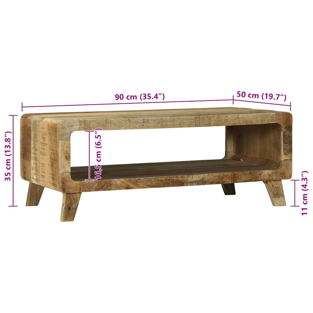 Salontafel Bruin 90 x 50 x 35 cm Massief Mango Hout is nu te koop bij PeponiXL, paradijselijk wonen!
