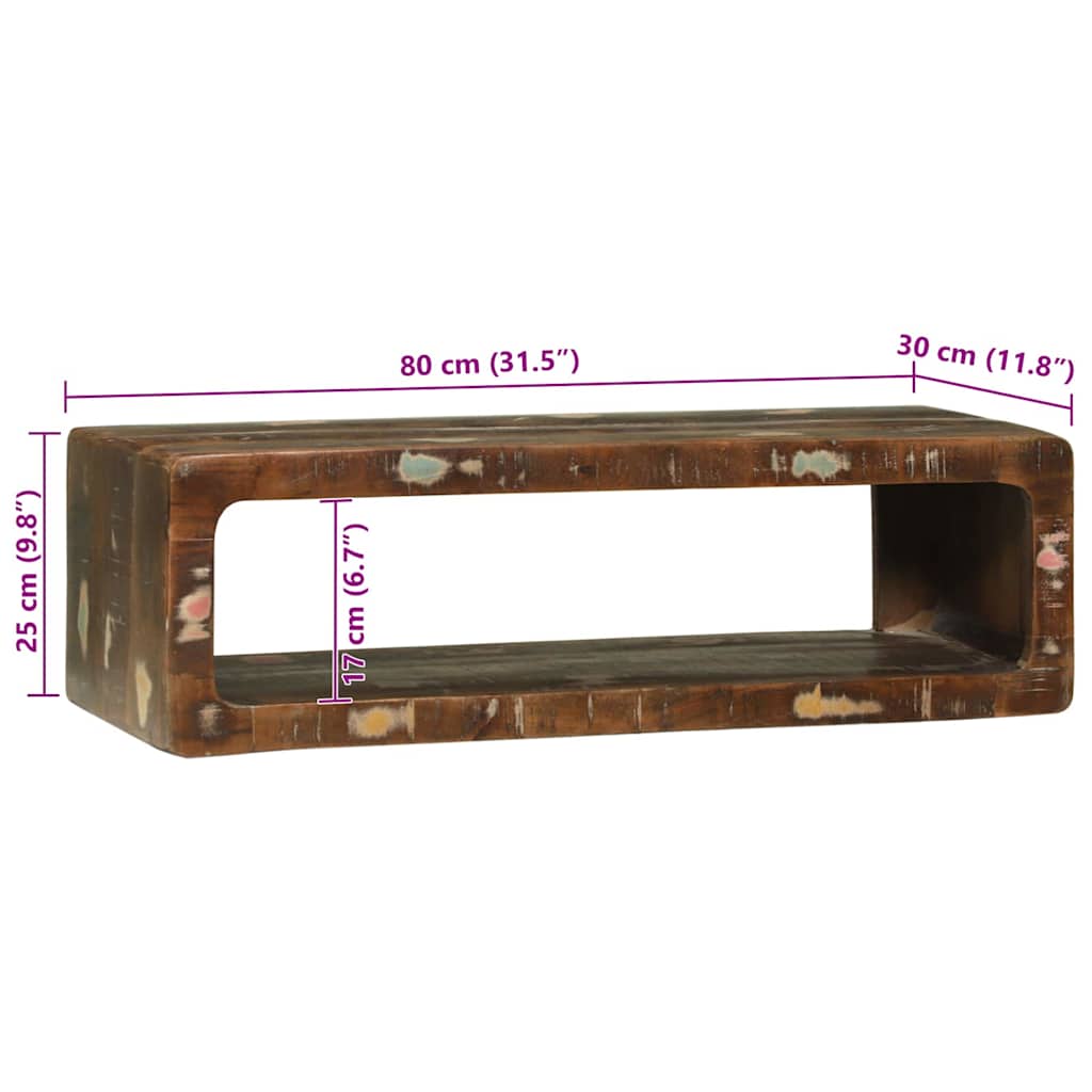 TV-kast Multikleur 80 x 30 x 25 cm Massief gerecycled hout is nu te koop bij PeponiXL, paradijselijk wonen!