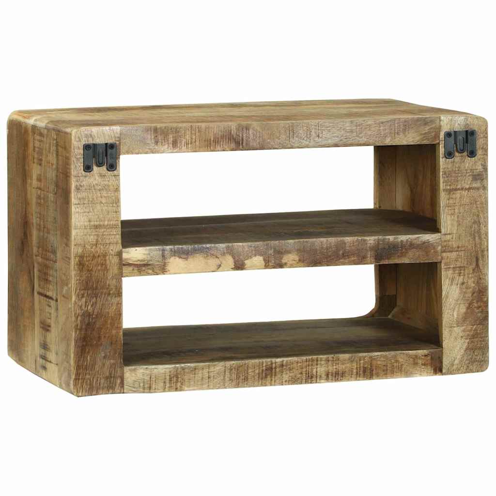 TV-kast met plank Bruin 60 x 32 x 36 cm Massief mangohout is nu te koop bij PeponiXL, paradijselijk wonen!