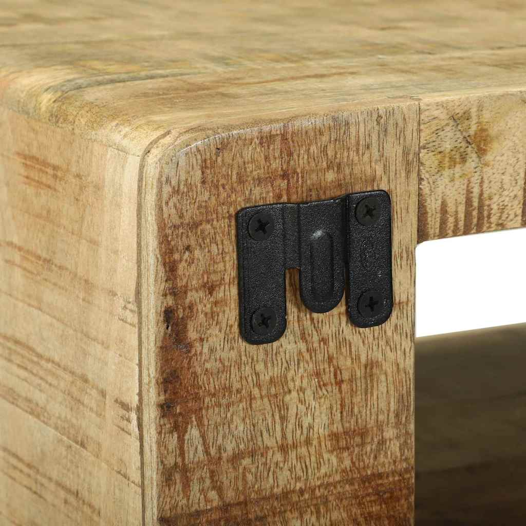 TV-kast met plank Bruin 80 x 32 x 36 cm Massief mangohout is nu te koop bij PeponiXL, paradijselijk wonen!