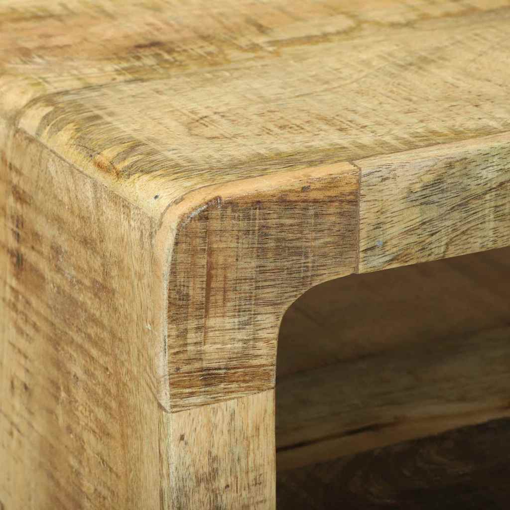 TV-kast met plank Bruin 80 x 32 x 36 cm Massief mangohout is nu te koop bij PeponiXL, paradijselijk wonen!