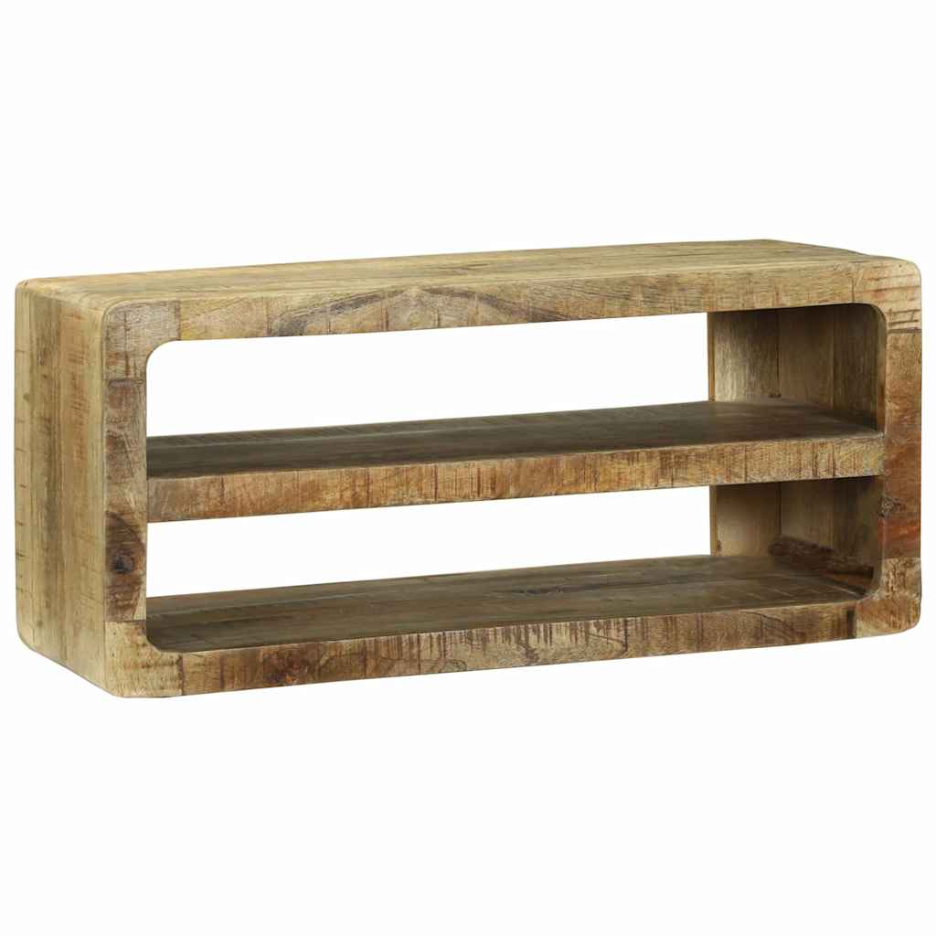 TV-kast met plank Bruin 80 x 32 x 36 cm Massief mangohout is nu te koop bij PeponiXL, paradijselijk wonen!