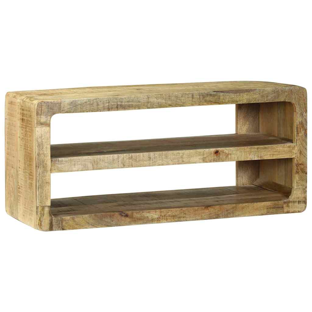 TV-kast met plank Bruin 80 x 32 x 36 cm Massief mangohout is nu te koop bij PeponiXL, paradijselijk wonen!
