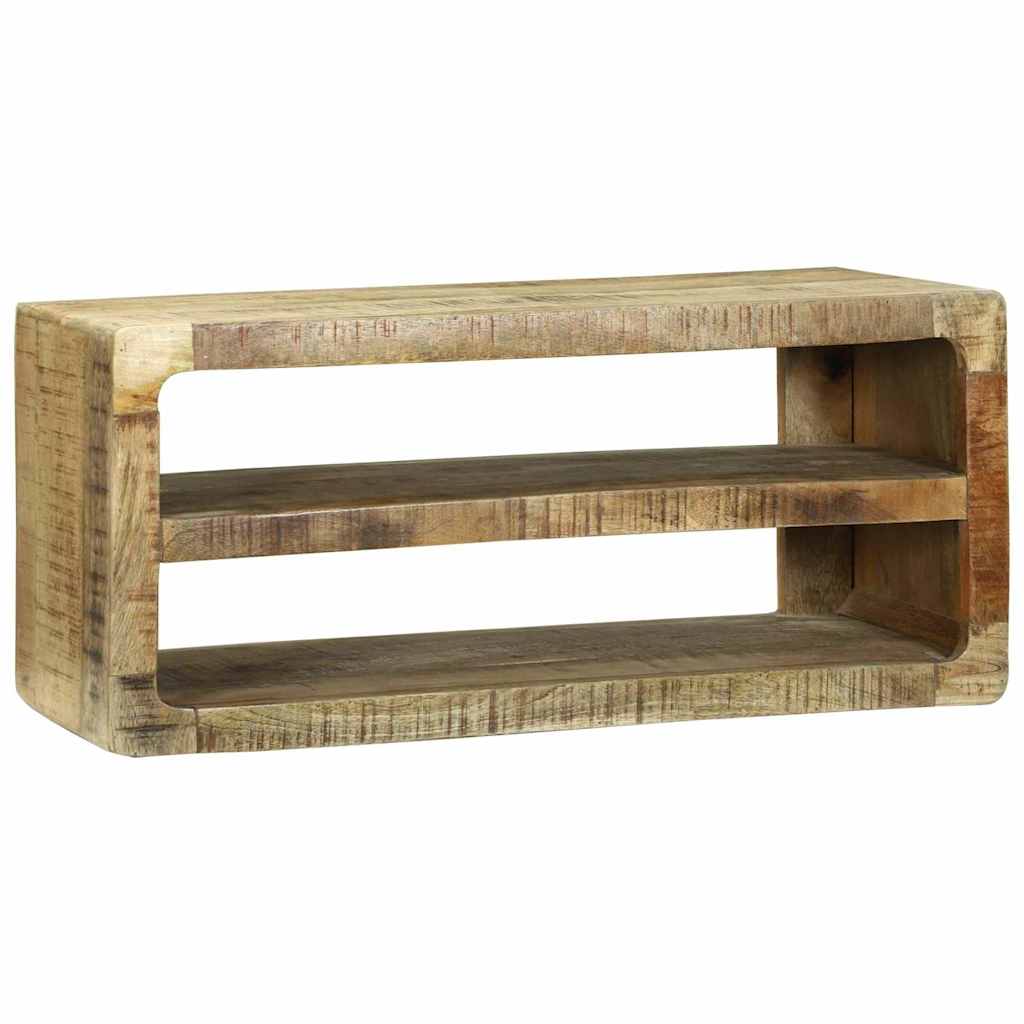 TV-kast met plank Bruin 80 x 32 x 36 cm Massief mangohout is nu te koop bij PeponiXL, paradijselijk wonen!