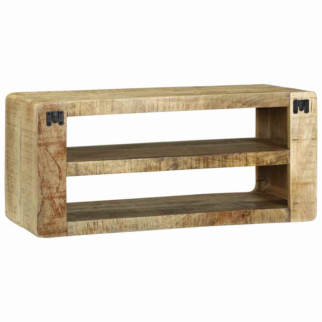 TV-kast met plank Bruin 80 x 32 x 36 cm Massief mangohout is nu te koop bij PeponiXL, paradijselijk wonen!