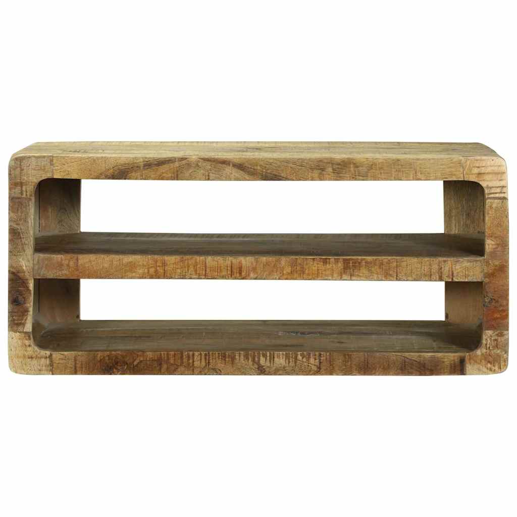 TV-kast met plank Bruin 80 x 32 x 36 cm Massief mangohout is nu te koop bij PeponiXL, paradijselijk wonen!