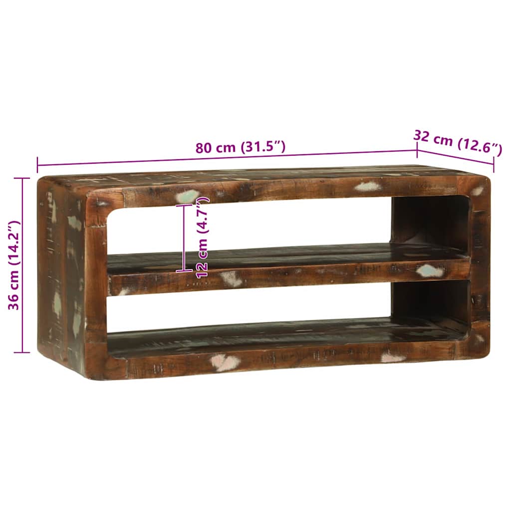 TV-kast Multikleur 80 x 32 x 36 cm Massief gerecycled hout is nu te koop bij PeponiXL, paradijselijk wonen!
