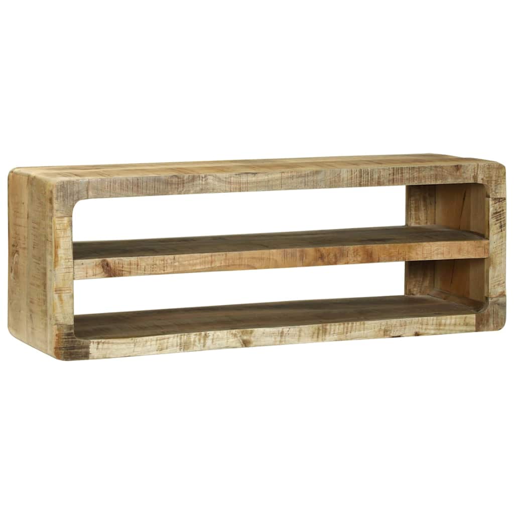 TV-kast met plank Bruin 100 x 32 x 36 cm Massief mangohout is nu te koop bij PeponiXL, paradijselijk wonen!
