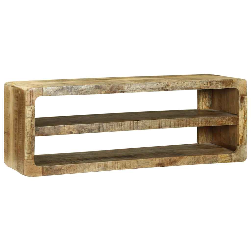 TV-kast met plank Bruin 100 x 32 x 36 cm Massief mangohout is nu te koop bij PeponiXL, paradijselijk wonen!