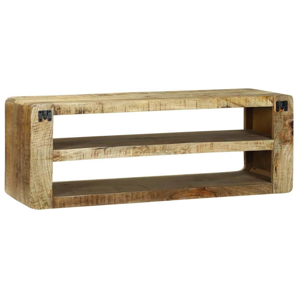 TV-kast met plank Bruin 100 x 32 x 36 cm Massief mangohout is nu te koop bij PeponiXL, paradijselijk wonen!