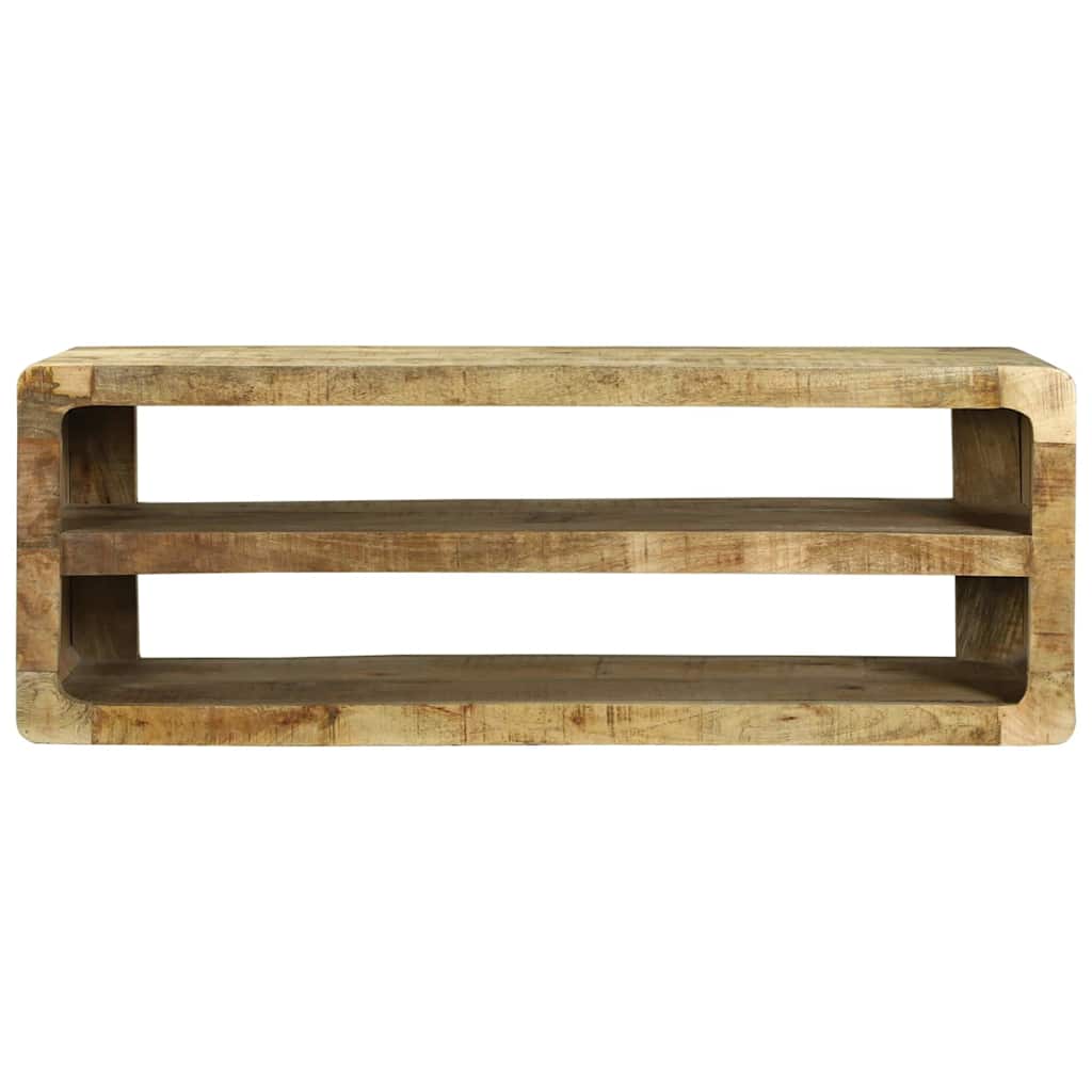 TV-kast met plank Bruin 100 x 32 x 36 cm Massief mangohout is nu te koop bij PeponiXL, paradijselijk wonen!