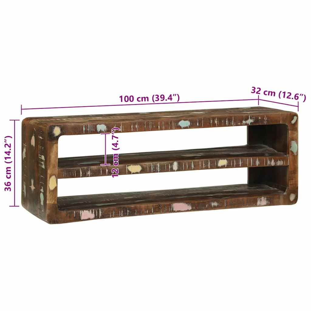 TV-kast Multikleur 100 x 32 x 36 cm Massief gerecycled hout is nu te koop bij PeponiXL, paradijselijk wonen!