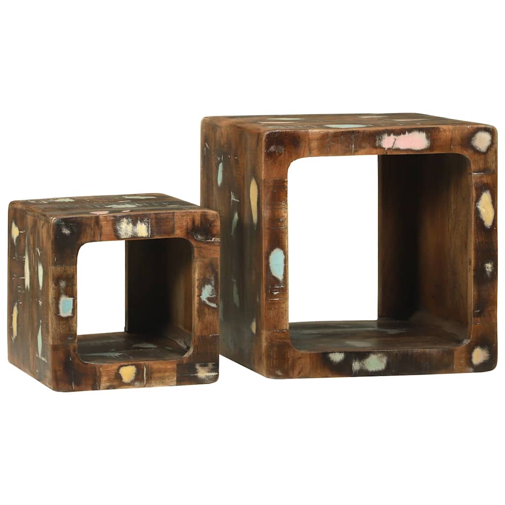 TV Eenheden met plank 2 pcs Multikleur Massief Gerecycled Hout is nu te koop bij PeponiXL, paradijselijk wonen!