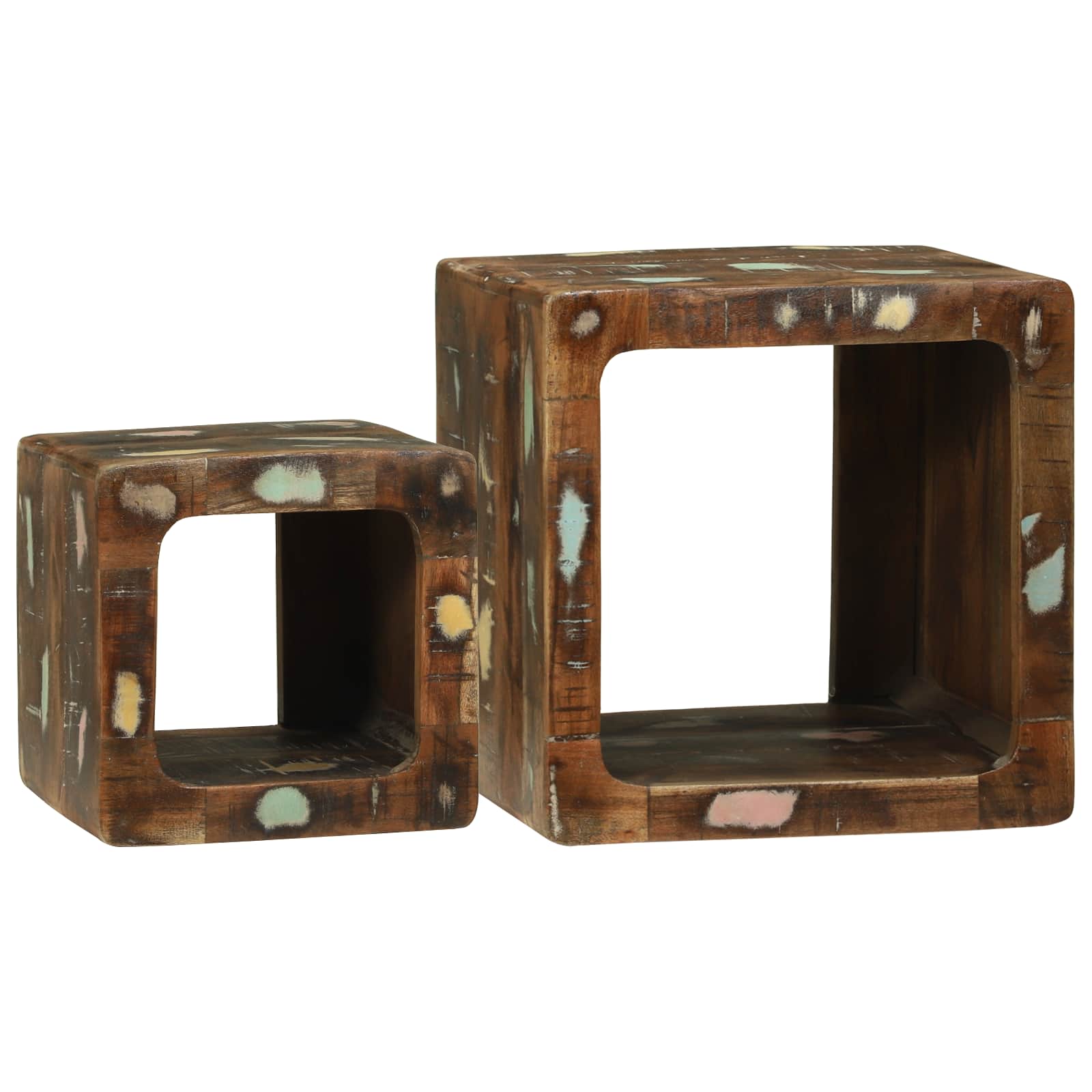 TV Eenheden met plank 2 pcs Multikleur Massief Gerecycled Hout is nu te koop bij PeponiXL, paradijselijk wonen!