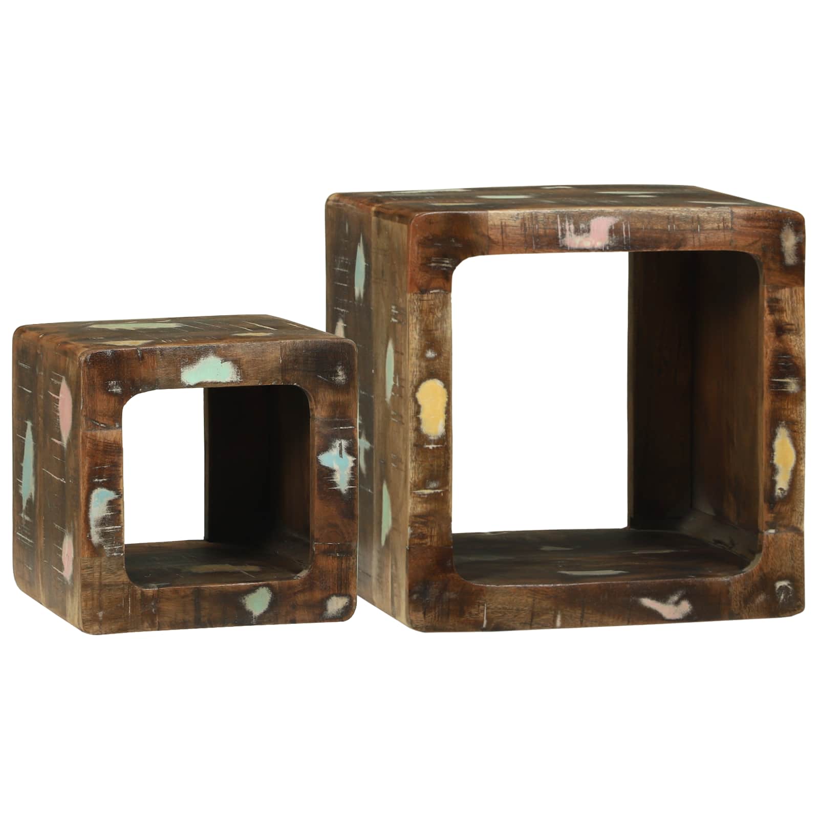 TV Eenheden met plank 2 pcs Multikleur Massief Gerecycled Hout is nu te koop bij PeponiXL, paradijselijk wonen!