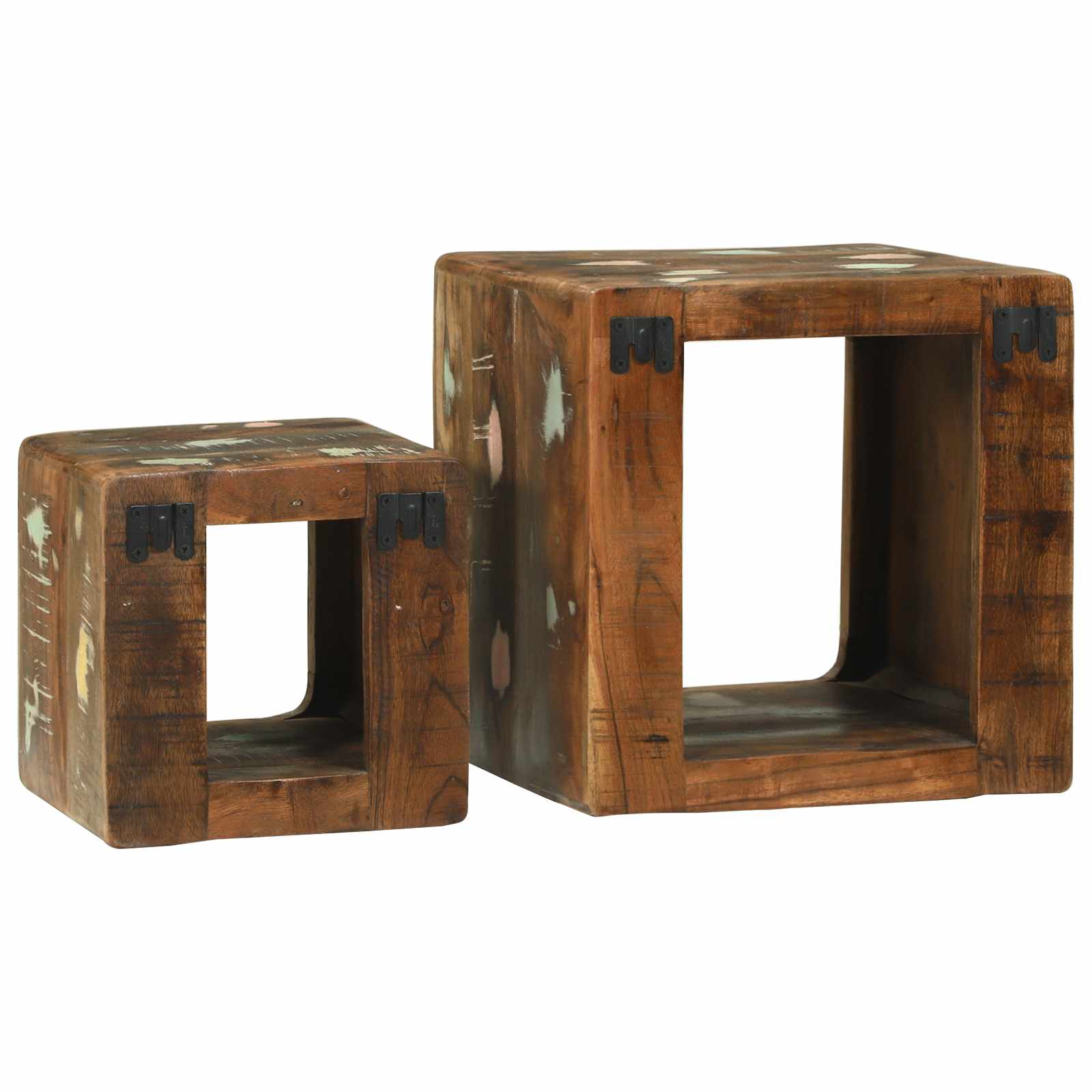 TV Eenheden met plank 2 pcs Multikleur Massief Gerecycled Hout is nu te koop bij PeponiXL, paradijselijk wonen!