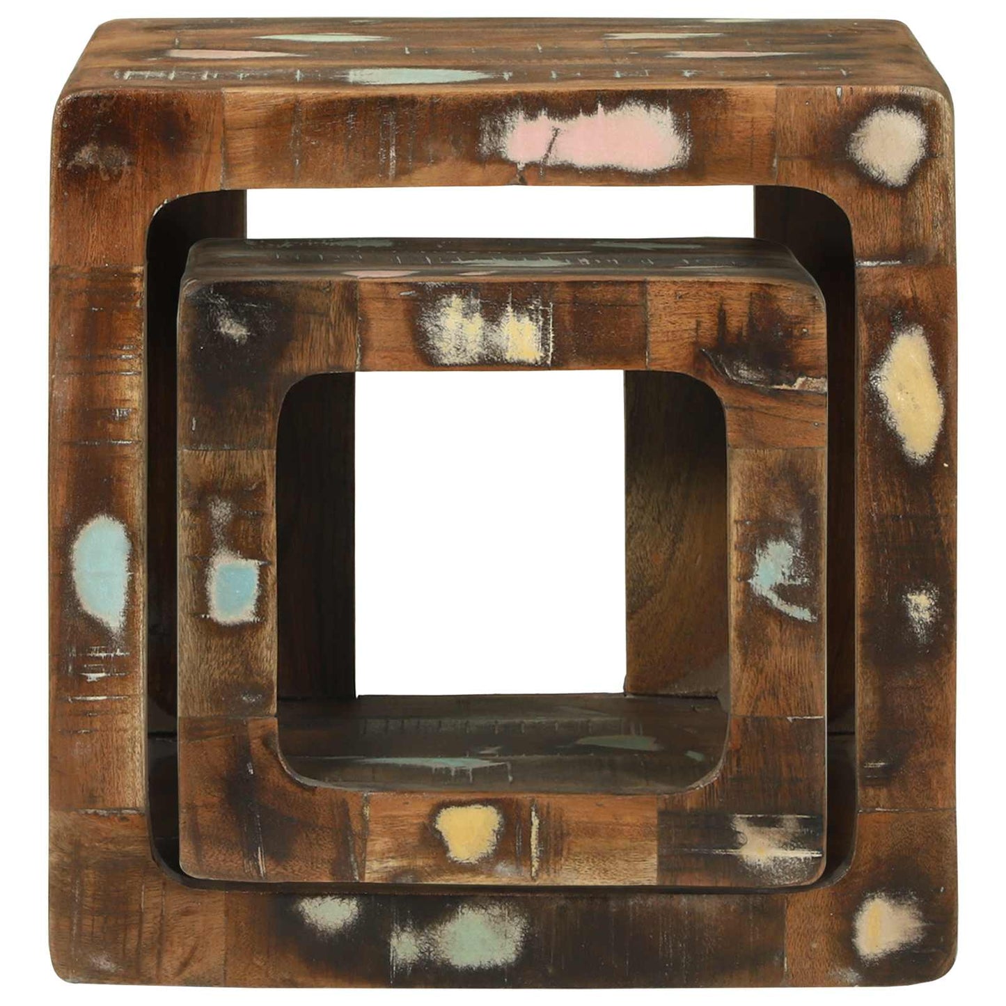 TV Eenheden met plank 2 pcs Multikleur Massief Gerecycled Hout is nu te koop bij PeponiXL, paradijselijk wonen!