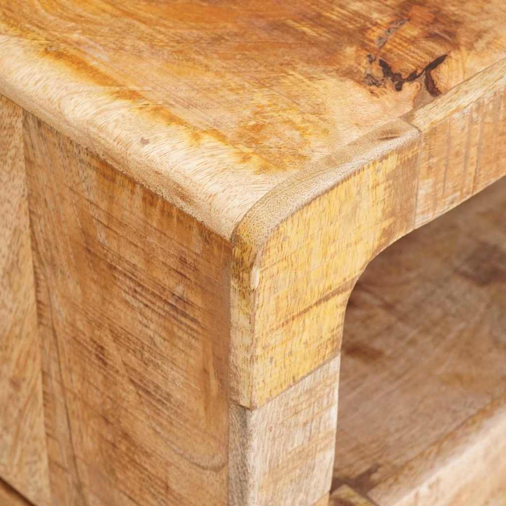 Bijzettafel met plank Bruin 40 x 40 x 49 cm Massief Mango Hout is nu te koop bij PeponiXL, paradijselijk wonen!