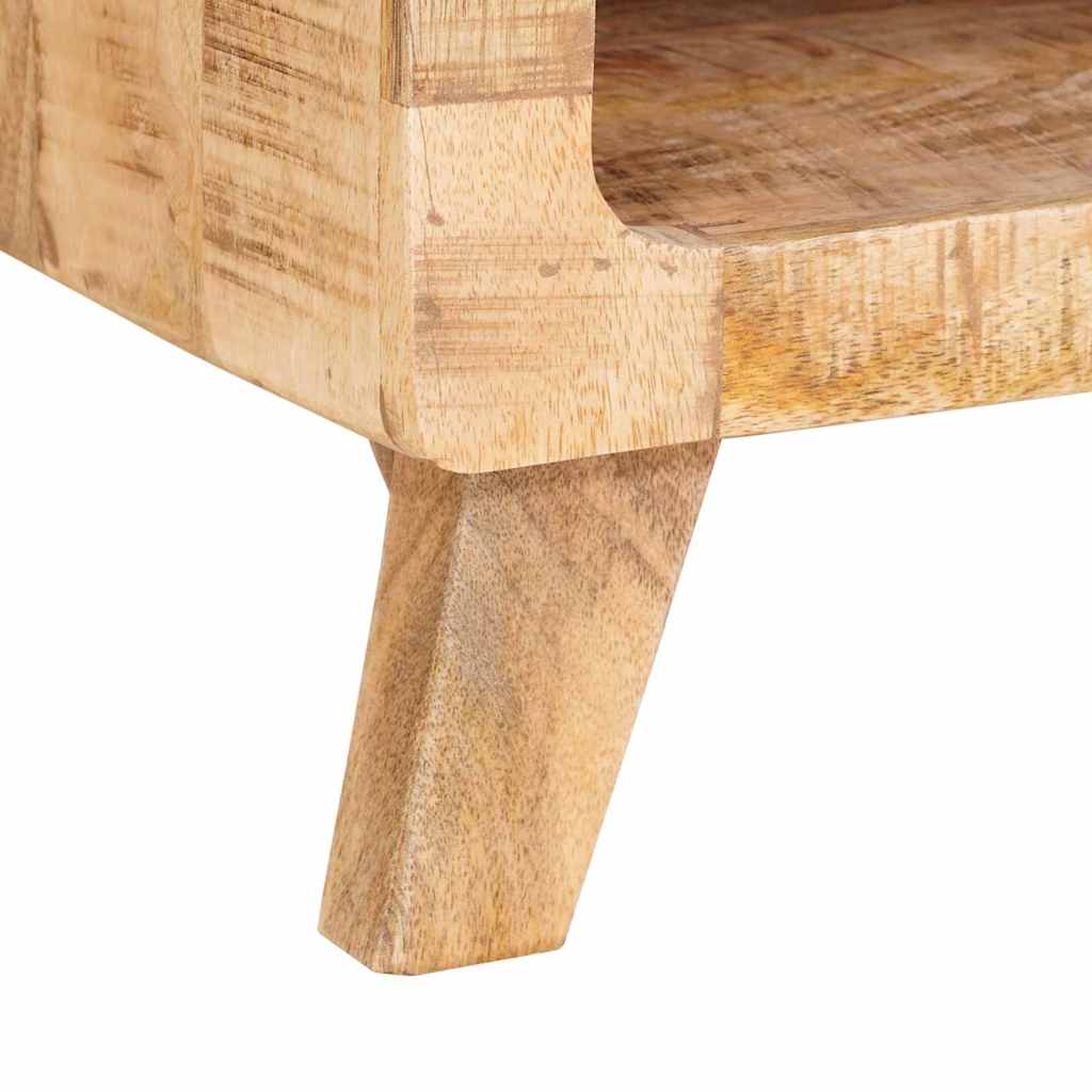 Bijzettafel met plank Bruin 40 x 40 x 49 cm Massief Mango Hout is nu te koop bij PeponiXL, paradijselijk wonen!